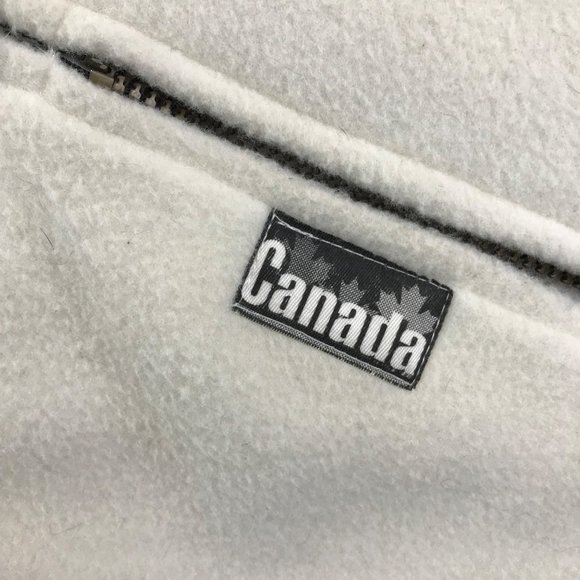 Vintage 90s  Canada Pine Tree Sherpa Sweater Fleece Vest size L - Picture 6 of 8
